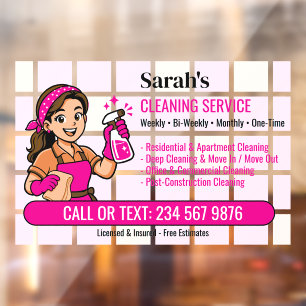 Spray Bottle Maid Tile House Cleaning Window Cling