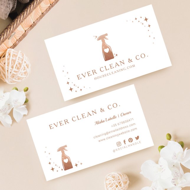 Spray Bottle Professional Maid & House Cleaning Business Card (Creator Uploaded)