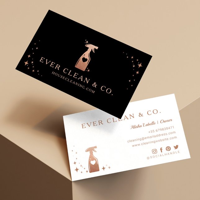 Spray Bottle Professional Maid & House Cleaning Business Card (Creator Uploaded)