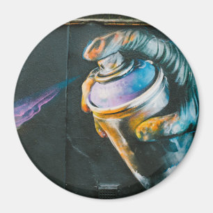 Spray can graffiti art mural magnet