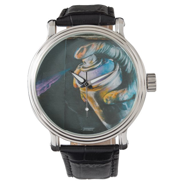 Spray can graffiti art mural watch (Front)