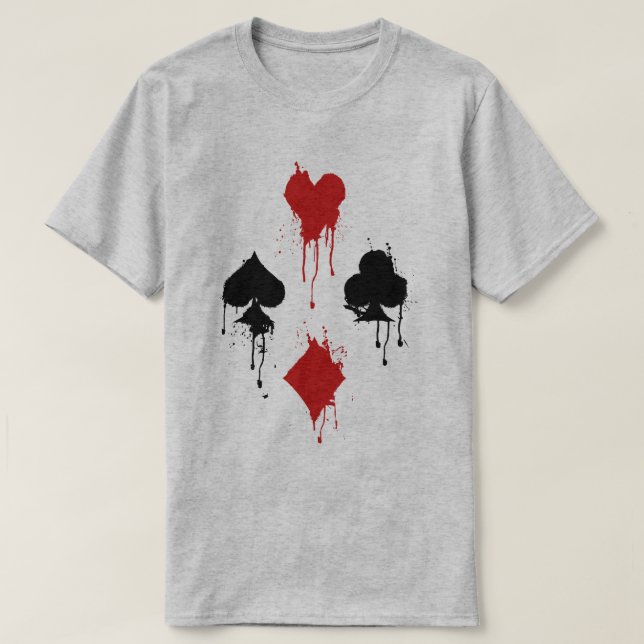 Spray Card Suits T-Shirt (Design Front)