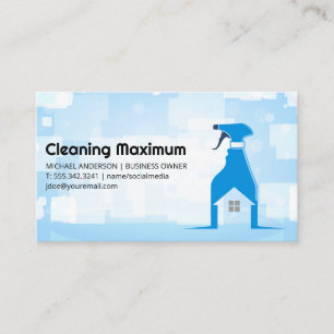 Spray Cleaning Bottle Home Cleaner Services Business Card