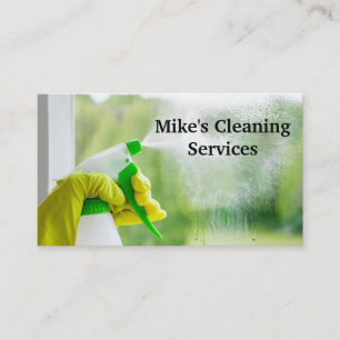Spray Cleaning Glass Window Business Card