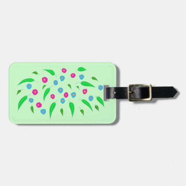 Spray of Colourful Flowers Luggage Tags (Front Horizontal)