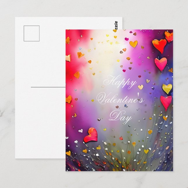 Spray of hearts valentine postcard (Front/Back)