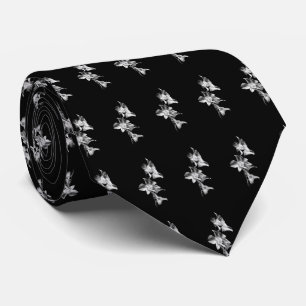 Spray of Orchids in Black and White Tie