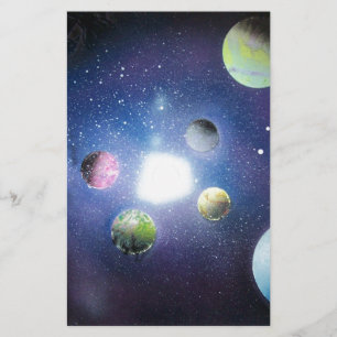 Spray Paint Art Space galaxy Painting Stationery