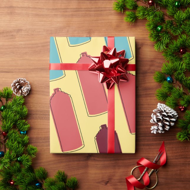 Spray Paint Can Pattern Wrapping Paper (Holiday Gift)