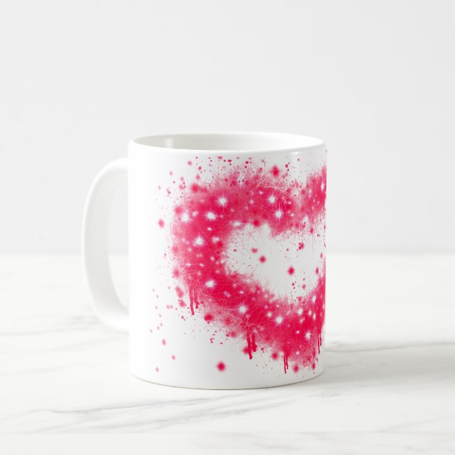 Spray paint graffiti Valentine heart Coffee Mug (Front Left)