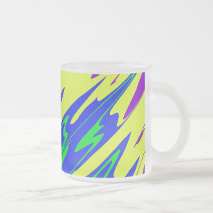 Spray Paint Mardi Gras Blue Frosted Glass Coffee Mug