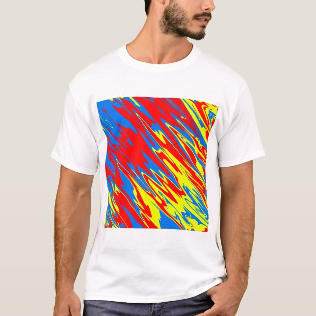 Spray Paint Red Yellow Blue T-Shirt (Front)