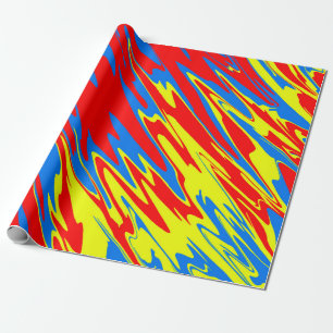 Spray Paint Red Yellow Blue Wrapping Paper