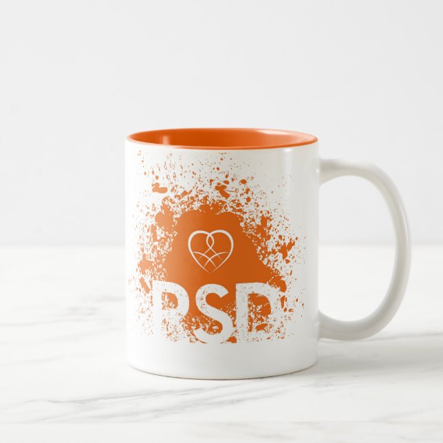 Spray paint RSD ribbon & heart design Two-Tone Coffee Mug (Right)