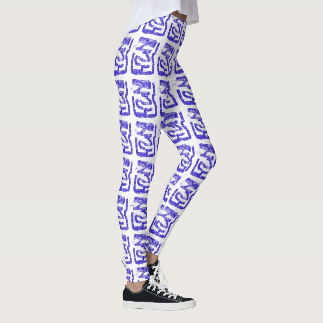spray painted abstract Thunder_Cove blue any colou Leggings (Right)