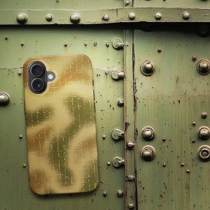 Spray Painted Tactical Camo Pattern Brown iPhone 16 Case
