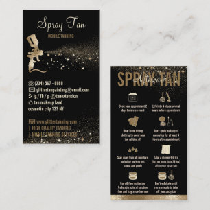 Spray Tan Aftercare Instruction Business Card