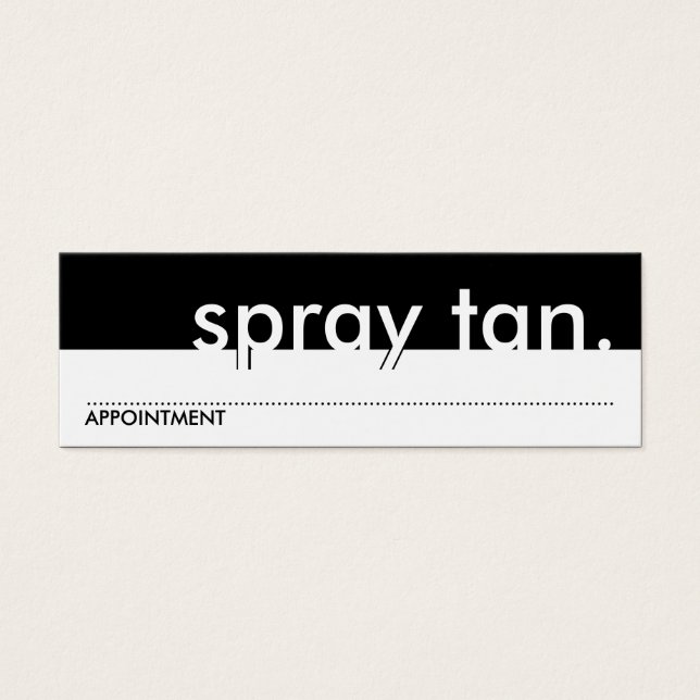 spray tan. (appointment card) (Front)