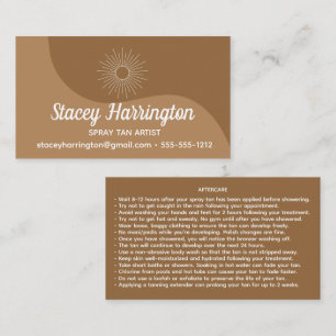Spray Tan Artist Mobile Tanning Business Card