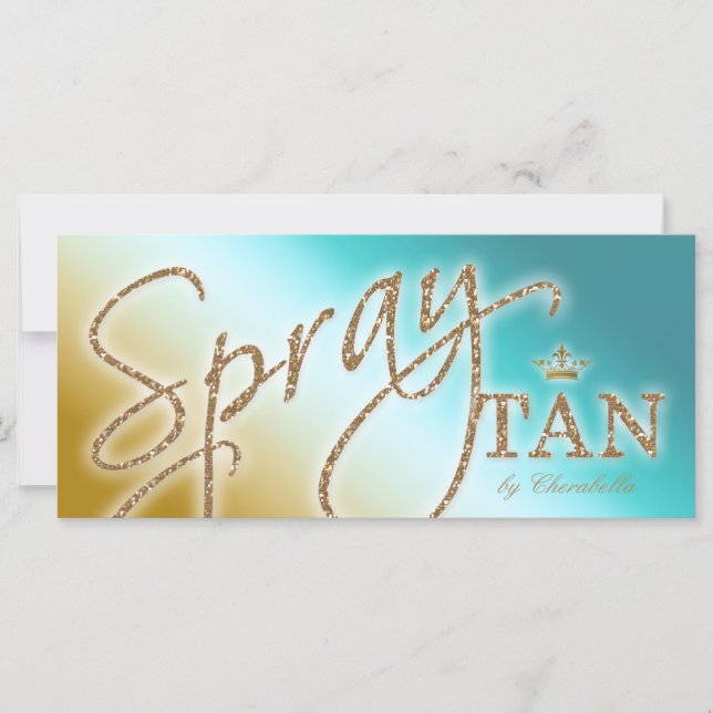 Spray Tan Gift Certificate Glitter Gold Crown (Front)