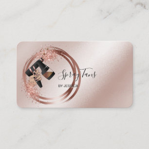 Spray Tan Gun, Mobile Rose Gold Spray Tanning  Bus Business Card