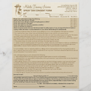 Spray Tan Liability Waiver Form Beige Flyer