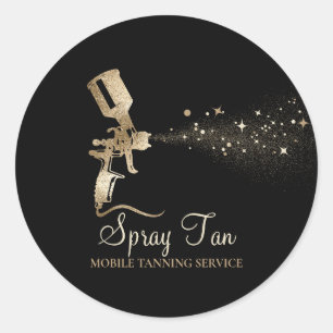 Spray Tan Mobile Tanning Air Brush Classic Round Sticker