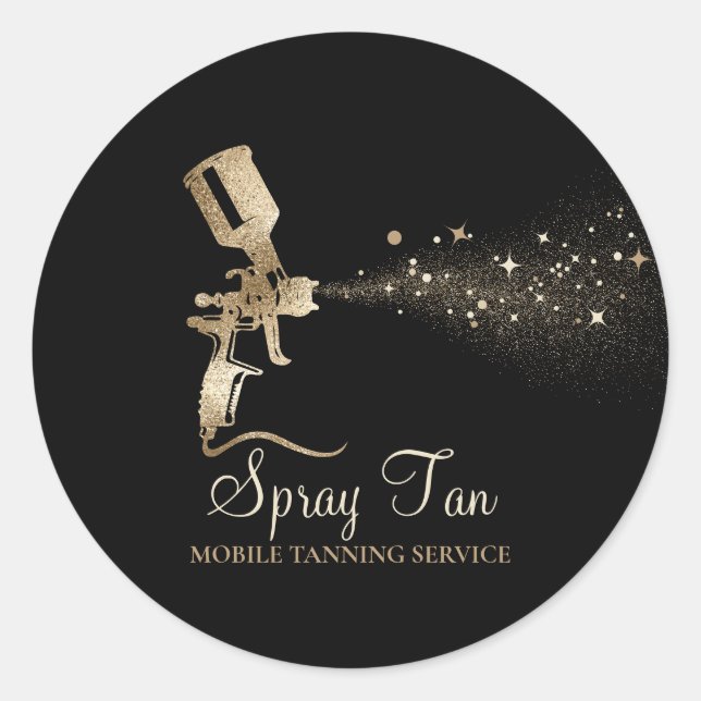 Spray Tan Mobile Tanning Air Brush Classic Round Sticker (Front)
