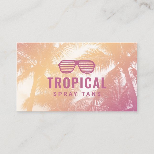 Spray Tan Tropical Palm Beach Skincare Therapy Spa Business Card (Front)