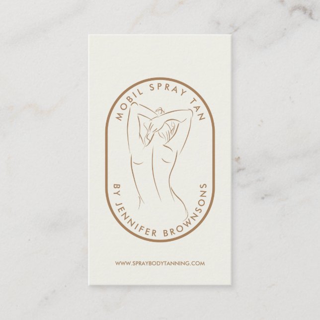 Spray Tan Woman Body Skin Beatuy Spa Business Card (Front)