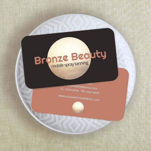 Spray Tanning Gold Sun Business Card (Creator Uploaded)