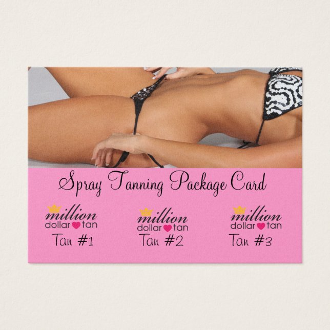 Spray Tanning Package Card 3 Tans (Front)