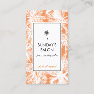 Spray Tanning Salon Tropical Orange/White Palms Business Card