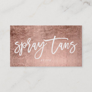 Spray tans logo white elegant rose gold typography business card