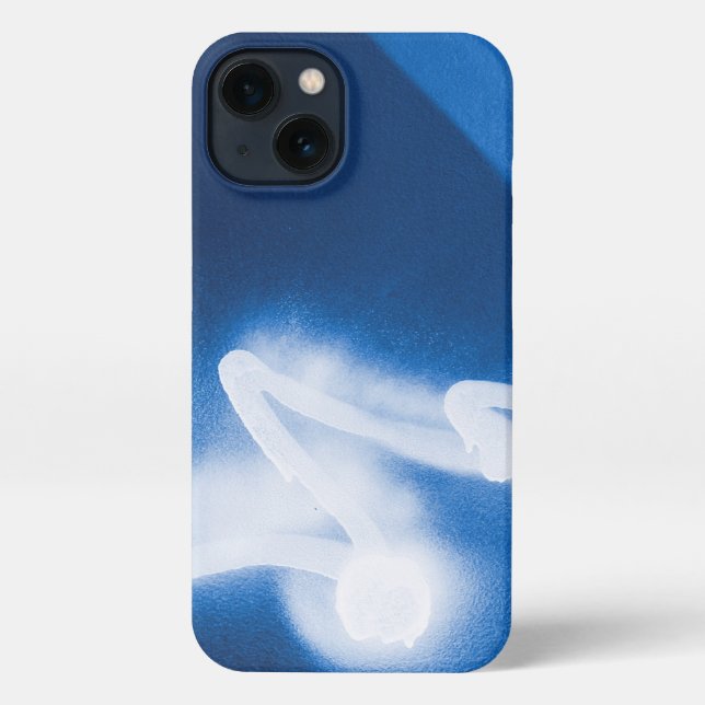 Sprayed graffiti on blue metal Case-Mate iPhone ca iPhone Case (Back)