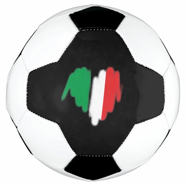 Sprayed Italian Flag Graffiti Heart Graphic Football (Front)