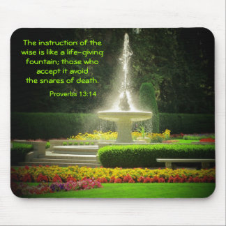 Spraying Fountain with Proverbs 13:14 Mouse Mat