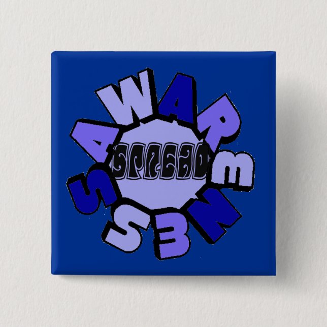 Spread Awareness (blue) Button (Front)