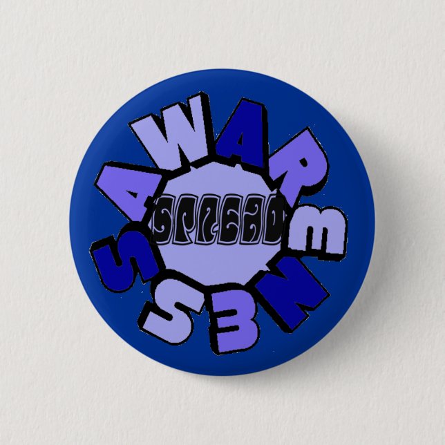 Spread Awareness (blue) Button (Front)