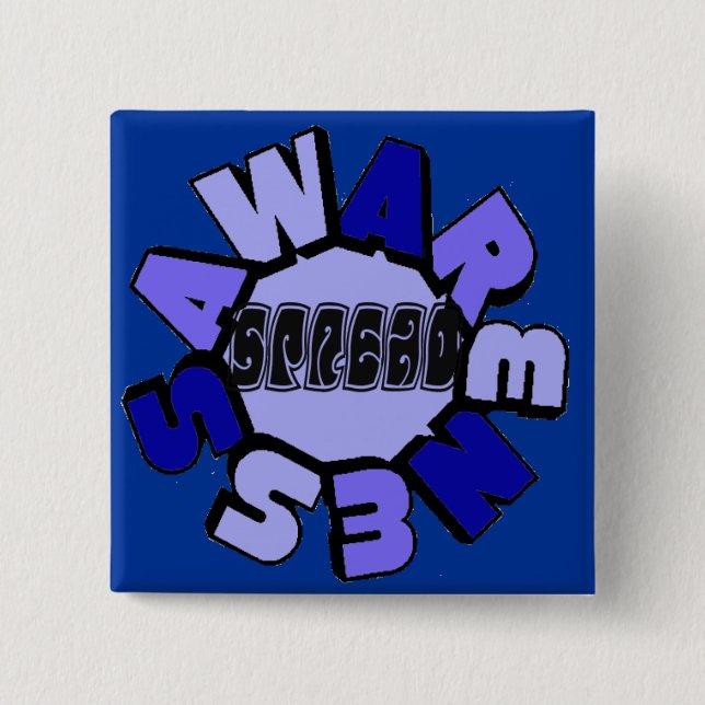Spread Awareness (blue) Square Button (Front)