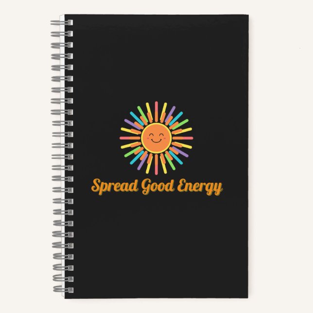 Spread Good Energy | Positive Retro Design Notebook (Front)