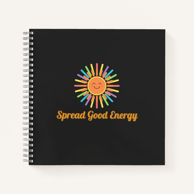 Spread Good Energy | Positive Retro Design Notebook (Front)