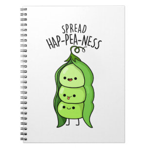 Spread Hap-pea-ness Cute Peas Pun Notebook