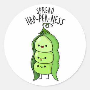 Spread Hap-pea-ness Funny Peas Pun Classic Round Sticker