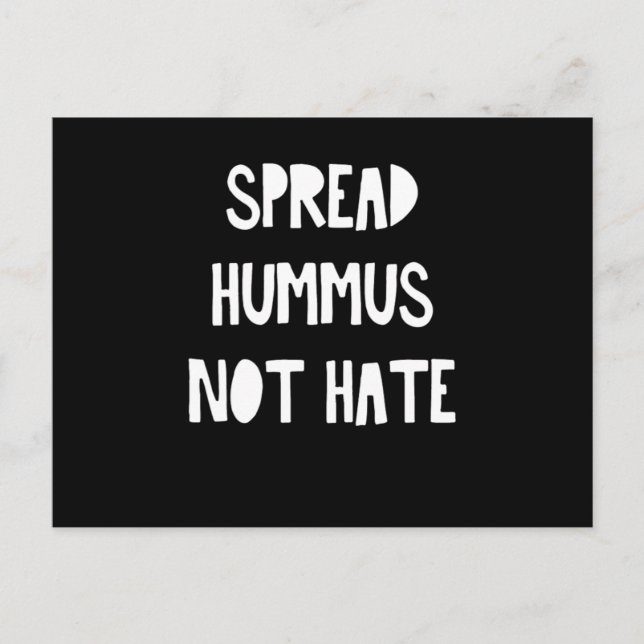 Spread Hummus Not Hate Vegan Vegetarian Food Gift Postcard (Front)