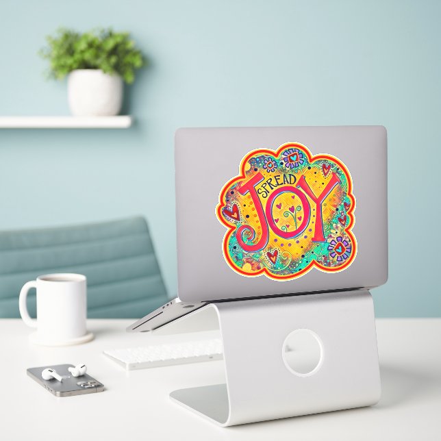 Spread Joy Cheerful Yellow Fun Inspirivity (Laptop On Desk)