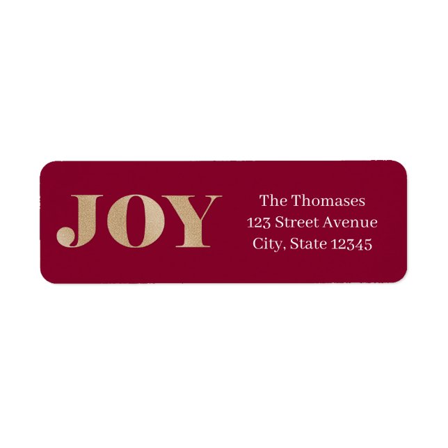 Spread Joy EDITABLE COLOR Holiday Address Label (Front)