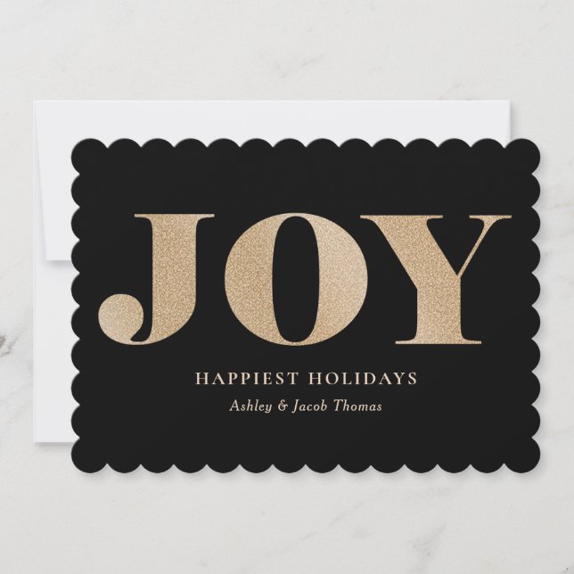 Spread Joy Editable Colour No Photo Holiday Card (Front)