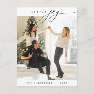 Spread Joy, Family Photo, Christmas Greeting Postcard