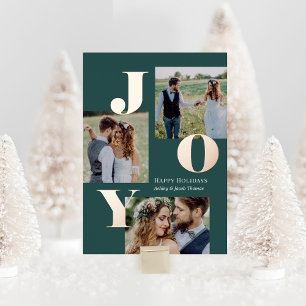 Spread Joy Foil Holiday Card Editable Colour